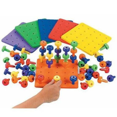 Hot Pegboard Toy Montessori Fine Motor Skills Set 30PCS Peg Board Toddlers Children Educational Learning Activity