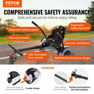 Detailed information about the product Hoverboard Seat Attachmentfor 16.5cm20.3cm21.6cm25.4cmHoverboardswith LED LightsGrips ControlAdjustable Frame Length and 99.8 kg Load CapacityHover Board