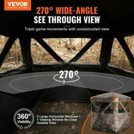 Detailed information about the product Hunting Blind 270 degree See Through Ground Blind 1-2 Person Pop Up Deer Blind with Carrying Bag Portable Resilient Hunting Tent 3 Horizontal Windows