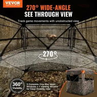 Detailed information about the product Hunting Blind 270degree See Through Ground Blind 1-2 Person Pop Up Deer Blind for Hunting with Carrying Bag Portable Resilient Hunting Tent