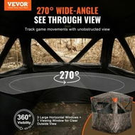 Detailed information about the product Hunting Blind 270degree See Through Ground Blind 2-3 Person Pop Up Deer Blind for Hunting with Carrying Bag Portable Resilient Hunting Tent 3 Windows