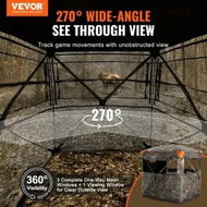 Detailed information about the product Hunting Blind 270degree See Through Ground Blind 2-3 Person Pop Up Deer Blind for Hunting with Carrying Bag Portable Resilient Hunting Tent