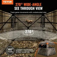 Detailed information about the product Hunting Blind 270degree See Through Ground Blind 4-5 Person Pop Up Deer Blind with Carrying Bag Portable Resilient Hunting Tent One-Way See-Through Mesh