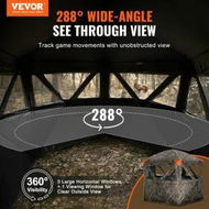 Detailed information about the product Hunting Blind 288degree See Through Ground Blind 6-7 Person Pop Up Deer Blind with Carrying Bag Portable Resilient Hunting Tent 4 Horizontal Windows