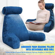 Detailed information about the product Husband Pillow Bed Reading Cushion Backrest Detachable Neck Roll Shredded Memory Foam Navy Blue