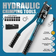 Detailed information about the product Hydraulic Crimping Tool Kit 10 Ton 14 Dies Electrical Wire Lug Terminal Crimper 12AWG 16-240mm Battery Cable Cutter Railing Power Force Auto Repairing