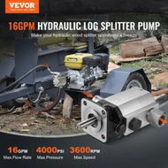 Detailed information about the product Hydraulic Log Splitter Pump 16GPM 2 Stage 4000PSI Wood Log Splitter Pump 1'' Inlet 1/2'' NPT Outlet 3600 RPM Aluminum Hydraulic Gear Pump