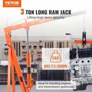 Detailed information about the product Hydraulic Long Ram Jack, 3 Ton Engine Hoist Cylinder with Single Piston Pump And Clevis Base, Hydraulic Ram Cylinder for Engine Lift Hoists, Hydraulic Garage/Shop Cranes, Mechanical, Farm