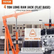 Detailed information about the product Hydraulic Long Ram Jack, 4 Ton Engine Hoist Cylinder with Single Piston Pump And Flat Base, Hydraulic Ram Cylinder for Engine Lift Hoists, Hydraulic Garage/Shop Cranes, Mechanical, Farm