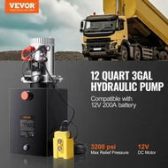 Detailed information about the product Hydraulic Pump 12 Quart Hydraulic Power Unit Single Acting Dump Trailer Pump 0.91 GPM Flow Rate 3200 PSI Max Relief Pressure DC 12V Hydraulic Pump