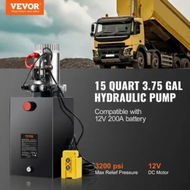 Detailed information about the product Hydraulic Pump 15 Quart Double Acting Dump Trailer Pump Power Unit DC 12V