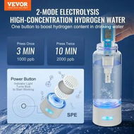 Detailed information about the product Hydrogen Water Bottle Generator, 380 ml / 13.4 oz Capacity Portable Hydrogen Water Maker, SPE Technology Hydrogen Rich Water Ionizer Machine with Nasal Inhalation Tube and Self-Cleaning