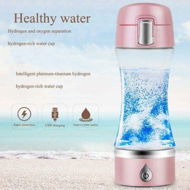 Detailed information about the product Hydrogen Water Bottle, Portable Hydrogen Water Maker Generator Rechargeable H2 Hydrogen-Rich Pure Glass Water Bottle 380 ML Pink