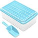 Ice Cube Tray Lid and Bin,Easy Release 55 Mini Nugget Ice Cube Mold Trays,Scoop,for Iced Coffee Cocktails and Ice Crushers Blue. Available at Crazy Sales for $19.99