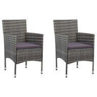 Detailed information about the product IdaXL Garden Dining Chairs 2 Pcs Poly Rattan Grey