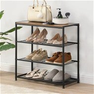 Detailed information about the product IHOMDEC 4-Tier Tower Metal & Faux Antique Wood Shoe Rack