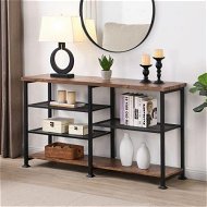 Detailed information about the product IHOMDEC Industrial 4-Tier Console Table 140cmW Rustic Dark Brown