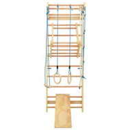 Detailed information about the product Indoor Climbing Playset With Ladders Rings Slide Wood