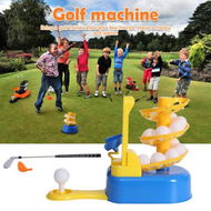 Detailed information about the product Indoor Outdoor Golf Ball Serve Children Kids Family Golf Ball Toy Practice Trainer Set Golf Automatic Serving Machine With Rod Yellow