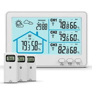 Detailed information about the product Indoor Outdoor Thermometer Wireless, 5 Inch Display Digital Hygrometer Thermometer Monitor with Sensor and Weather Station, White