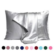 Detailed information about the product Indulge in Luxury with 2-Pack Silk Satin Pillowcase Covers for Hair and Skin with Envelope Closure(51*66cm, Grey)