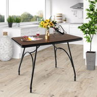 Detailed information about the product Industrial Dining Table Kitchen With Wood & Steel Frame For Dining Room.