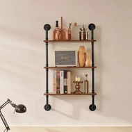 Detailed information about the product Industrial Pipe Shelf 3 Tier 24x7.87in Wall-Mount for Kitchen Bedroom