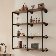 Detailed information about the product Industrial Pipe Shelf 4 Tier 3PCS 11.8in W Wall-Mount Planks NOT Included