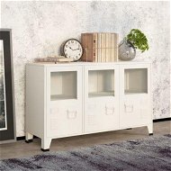 Detailed information about the product Industrial Sideboard White 105x35x62 Cm Metal And Glass