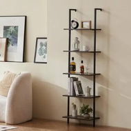 Detailed information about the product Industrial Square Pipe Shelf 5 Tier 48x30x178cm Wall-Mount for Bedroom