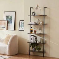 Detailed information about the product Industrial Square Pipe Shelf 5 Tier 64x30x182.5cm Wall-Mount for Bedroom