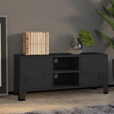 Industrial TV Cabinet Black 105x35x42 Cm Metal