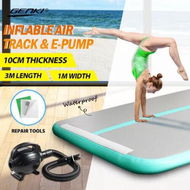 Detailed information about the product Inflatable Airtrack Air Track Gymnastics Mat Tumbling with Electric Pump 3x1x0.1m Green