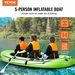 Inflatable Boat 5-Person Inflatable Fishing Boat PVC Portable Boat Raft Kayak 1158 mm Aluminum Oars High-Output Pump Fishing Rod Holders. Available at Crazy Sales for $229.95