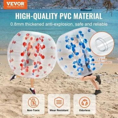 Inflatable Bumper Balls 2-Pack 4FT/1.2M Body Sumo Zorb Balls for Teen & 0.8mm Thick PVC Human Hamster Bubble Balls Play Bumper Bopper Toys