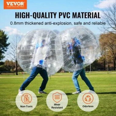 Inflatable Bumper Balls 2-Pack 4FT/1.2M Body Sumo Zorb Balls for Teen & 0.8mm Thick PVC Human Hamster Bubble Balls Play Bumper Bopper Toys