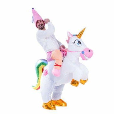 Inflatable Costume Unicorn Riding A Unicorn Air Blow-up Deluxe Halloween Costume 150-180CM