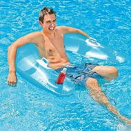 Detailed information about the product Inflatable Pool Float Lounge Mat Seat Raft Sit Swimming Relaxation Colourful Cup Holders Handles 95x80x25cm