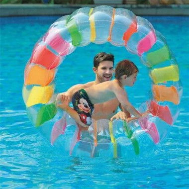 Inflatable Water Wheel Roller Colorful Giant Pool Toy Summer Fun Float Rolling Kids Summer Swimming Pools Garden Lawn Party
