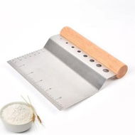 Detailed information about the product Innovative Dough Bench Scraper,Cutter/Chopper,Stainless Steel Blade with Herb Peeler,Multipurpose Kitchen Baking Tool with Scale Ruler,Leaf Remover