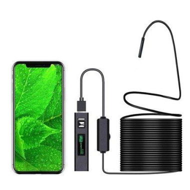 Inspection Camera Endoscope Wireless Endoscope WiFi Inspection Camera 1200P HD Borescope Waterproof IP68 Snake Pipe Camera With 8 LEDs & 5M (16.4ft) Semi-Rigid Cable For IOS Android IPhone Windows Mac.