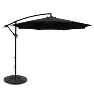 Detailed information about the product Instahut 3m Outdoor Umbrella w/Base Cantilever Beach Garden Patio Black