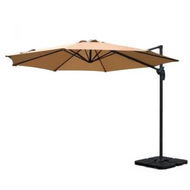 Detailed information about the product Instahut 3m Outdoor Umbrella w/Base Cantilever Beach Roma 360 Degree Tilt Beige