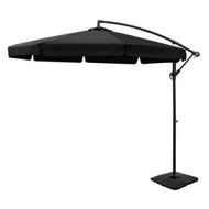 Detailed information about the product Instahut 3m Outdoor Umbrella w/Base Cantilever Garden Beach Patio Black