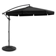 Detailed information about the product Instahut 3m Outdoor Umbrella w/Base Cantilever Garden Patio Beach Black