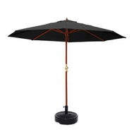 Detailed information about the product Instahut 3m Outdoor Umbrella w/Base Pole Umbrellas Garden Sun Stand Deck Black