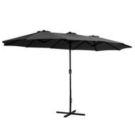 Detailed information about the product Instahut 4.57m Outdoor Umbrella Beach Pole Garden Tilt Black