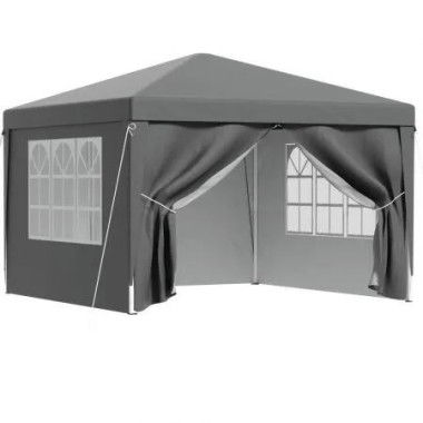 Instahut Gazebo 3x3 Pop Up Marquee Folding Tent Wedding Gazebos Camping Outdoor Shade Canopy Gray