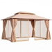 Instahut Gazebo 3x4m Canopy Outdoor Steel Frame Patio Tent Curtains Marquee Beige. Available at Crazy Sales for $349.95