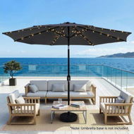 Detailed information about the product Instahut Outdoor Umbrella 2.9m Market Umbrella with String Light Tilt Charcoal Shade